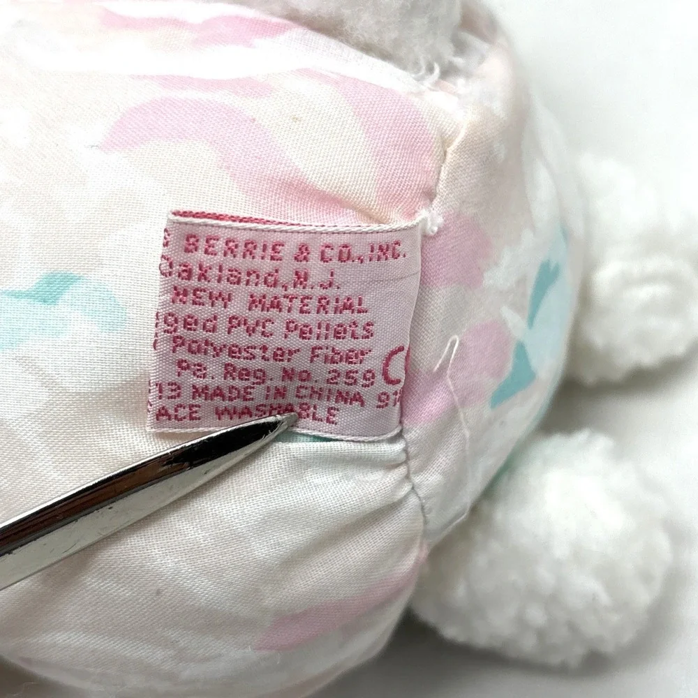 Russ Berrie White Lamb Sheep Flower Pastel Beanbag Pink Purple 6